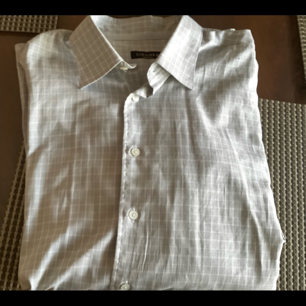 CANALI men’s grey cotton shirt size XXL